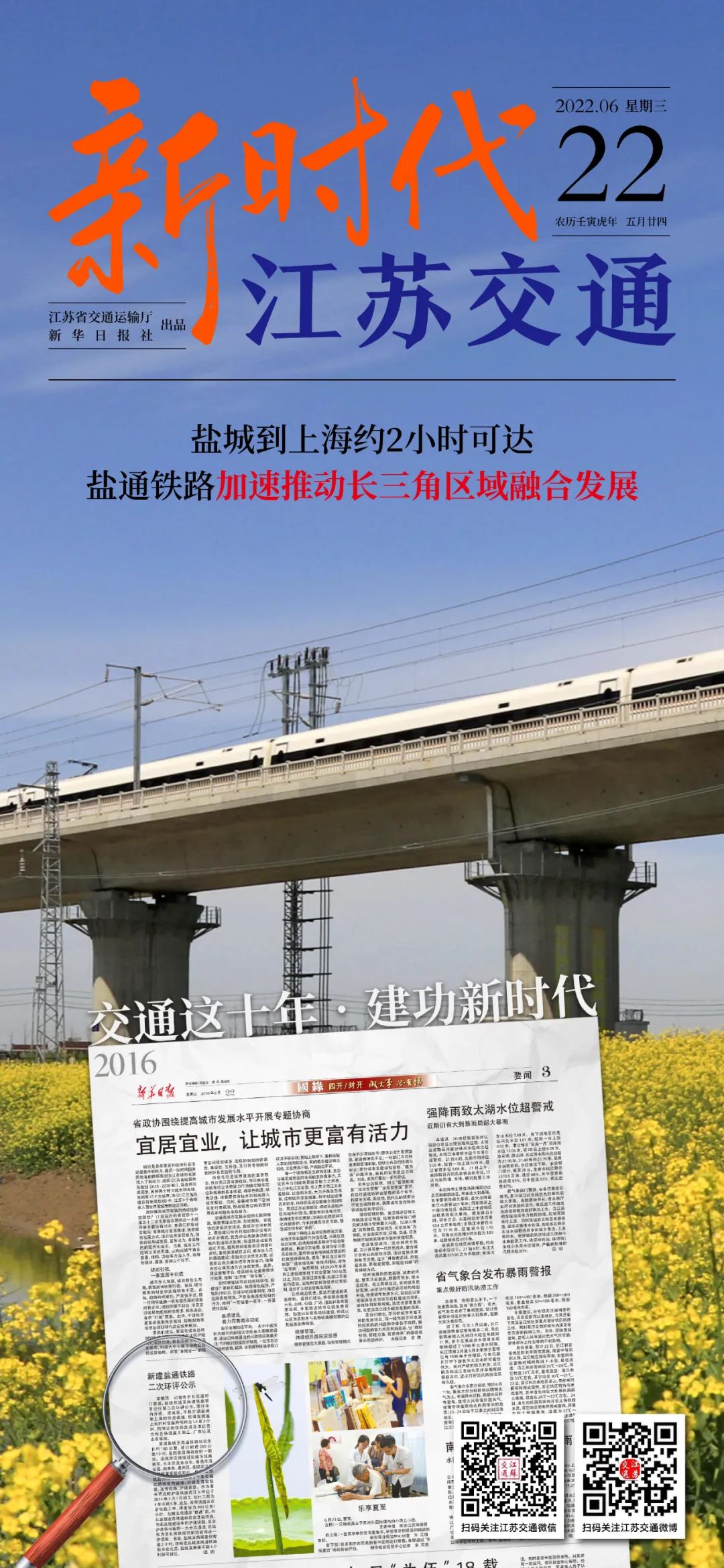 新时代江苏交通｜盐城到上海约2小时可达 盐通铁路加速推动长三角区域融合发展